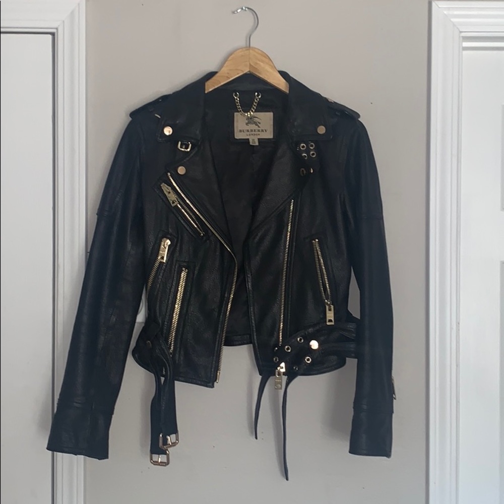 BLACK MOTO LEATHER, GOLD DETAILING